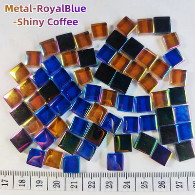 100db (100g/3.52oz) fényes mázas üvegmozaik csempe, 4 mm/0,16 hüvelyk vastagság 1 cm/0,39 hüvelyk négyzet alakú kézműves csempemozaik készítő anyagok