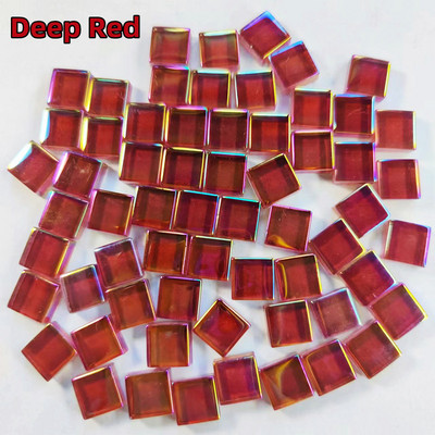 100db (100g/3.52oz) fényes mázas üvegmozaik csempe, 4 mm/0,16 hüvelyk vastagság 1 cm/0,39 hüvelyk négyzet alakú kézműves csempemozaik készítő anyagok