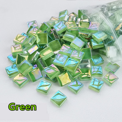 100db (100g/3.52oz) fényes mázas üvegmozaik csempe, 4 mm/0,16 hüvelyk vastagság 1 cm/0,39 hüvelyk négyzet alakú kézműves csempemozaik készítő anyagok