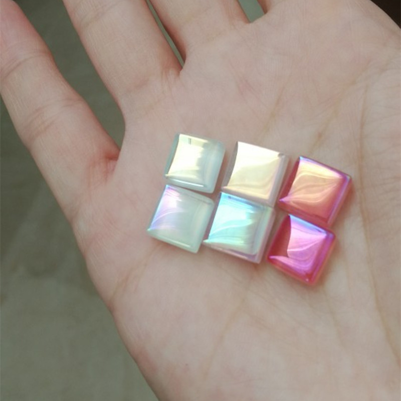 100db (100g/3.52oz) fényes mázas üvegmozaik csempe, 4 mm/0,16 hüvelyk vastagság 1 cm/0,39 hüvelyk négyzet alakú kézműves csempemozaik készítő anyagok