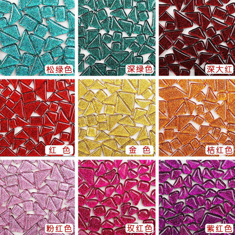 100 gramm/szett barkácsolás szabálytalan sima üvegmozaik kövek mozaik üvegkavics kézműves anyag kirakós mozaik készítéshez