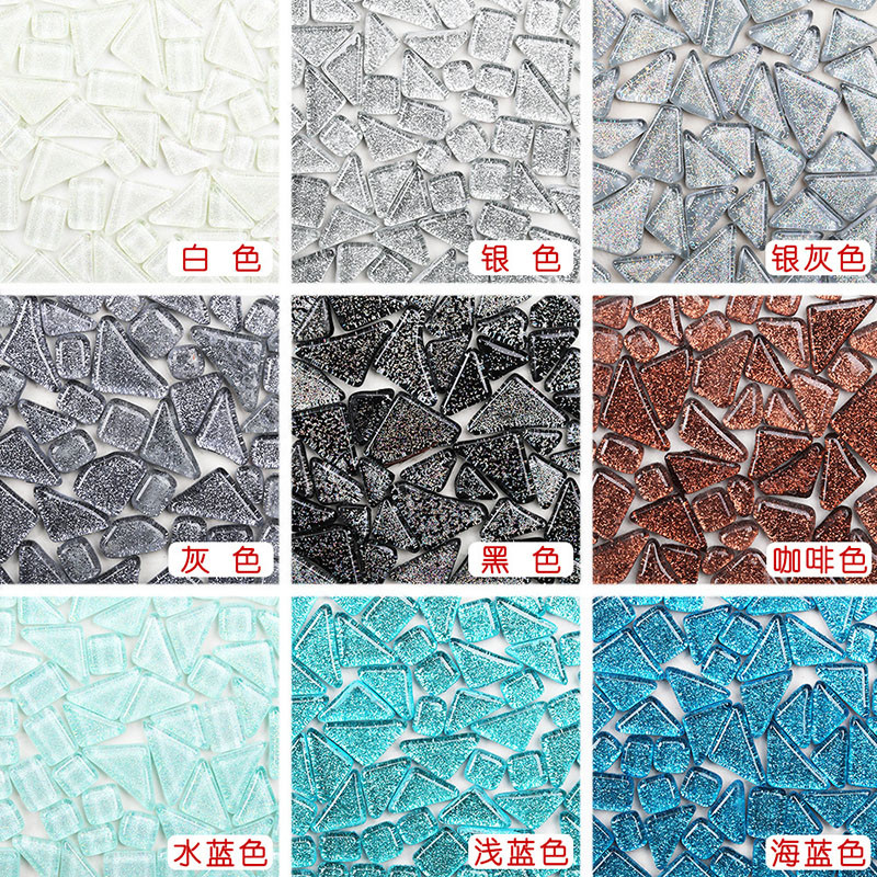 100 gramm/szett barkácsolás szabálytalan sima üvegmozaik kövek mozaik üvegkavics kézműves anyag kirakós mozaik készítéshez