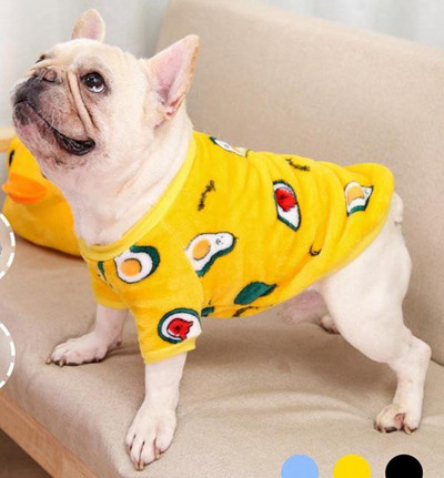 Funkcijas Suņu kapuces Ziemas vilnas silts suņu apģērbs Modes leopards āra džemperis suņiem Franču buldogu apģērbs Ropa Perro