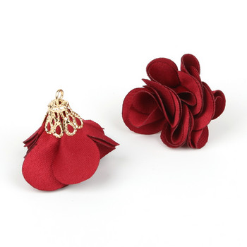 10 τμχ Mix Color 25mm*20mm Suede Tassel Flowers Earrings Charm For Woman Fashion Jewelry DIY Earring Jewelry Accessories