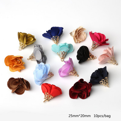 10gb jaukta krāsa 25mm*20mm zamšādas pušķis ziedi auskari šarms sievietēm modes rotaslietas DIY auskari rotaslietas aksesuāri