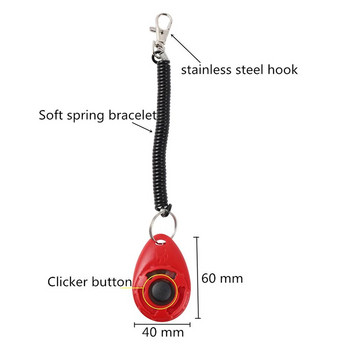 Pet Cat Dog Training Clicker Plastic New Dog Click Trainer Portable Auxiliary Adjustable Wringband Sound Key Chain Dog Supplies