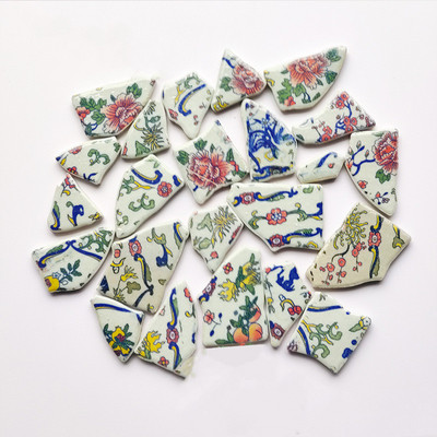 Zilā un baltā porcelāna fragmenti 3 unces/85 g (4–5 gab.) Keramikas mozaīkas flīzes DIY amatniecības flīžu mozaīkas izgatavošanas materiāli
