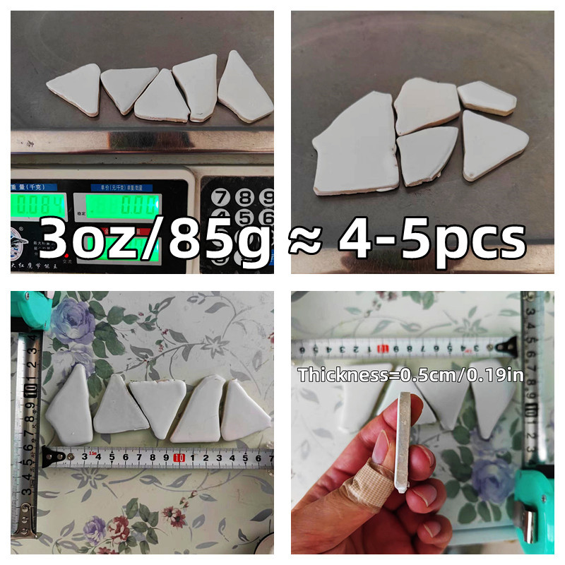 Zilā un baltā porcelāna fragmenti 3 unces/85 g (4–5 gab.) Keramikas mozaīkas flīzes DIY amatniecības flīžu mozaīkas izgatavošanas materiāli