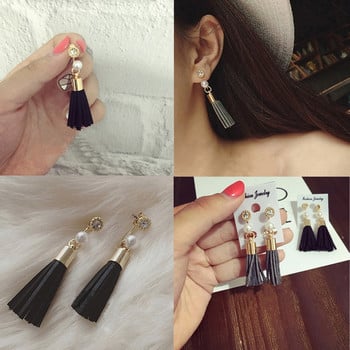 Hot Sale Ύψος 35mm 10Pcs/lot Γούρια Suede Tassel For Keychain Cellphone Charms Jewelry Charms, Δερμάτινες φούντες με χρυσά καπέλα