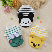 Mājdzīvnieku apģērbi Rudens Ziemas Silts Džemperis Mazs Suns Mīlīgs Džemperis Karikatūra Svītrains Kaķis Modes Mētelis Čivavas Jorkšīras buldogs