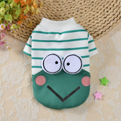 Mājdzīvnieku apģērbi Rudens Ziemas Silts Džemperis Mazs Suns Mīlīgs Džemperis Karikatūra Svītrains Kaķis Modes Mētelis Čivavas Jorkšīras buldogs