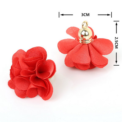 Ziedi šarms Kulons Pušķi Bārkstis Rotaslietas Apģērba Atradumi 10gab 3*2.5cm priekš DIY Auskari Mobilā telefona somas siksnas Dekoratīvie materiāli