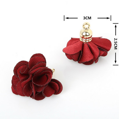 Ziedi šarms Kulons Pušķi Bārkstis Rotaslietas Apģērba Atradumi 10gab 3*2.5cm priekš DIY Auskari Mobilā telefona somas siksnas Dekoratīvie materiāli