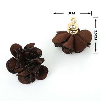 Ziedi šarms Kulons Pušķi Bārkstis Rotaslietas Apģērba Atradumi 10gab 3*2.5cm priekš DIY Auskari Mobilā telefona somas siksnas Dekoratīvie materiāli