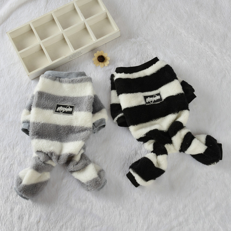 Puha, kényelmes kutyaruhák kis kutyáknak macskacsíkos gyapjú téli meleg kölyök pulóverek Jumpsuit Chihuahua mopsz kiskutya kapucnis kabát