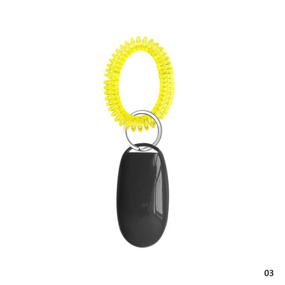 1 τμχ Εκπαιδευτικό κλικ για σκύλους κατοικίδιων γατών Plastic Dogs Click Trainer Ρυθμιζόμενο ήχου με κλειδί και ιμάντα καρπού Remote whistle clicker