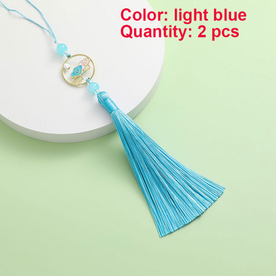 2 gab. Pušķi Roku darbs Mīksti zīdaini pušķi Krāsaini mākonis dzenā mēness pušķi rotaslietu izgatavošanai DIY amatniecības piederumi