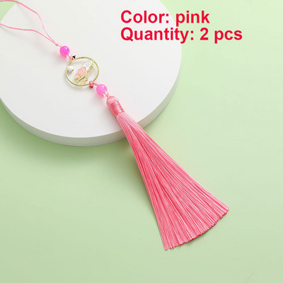 2 gab. Pušķi Roku darbs Mīksti zīdaini pušķi Krāsaini mākonis dzenā mēness pušķi rotaslietu izgatavošanai DIY amatniecības piederumi