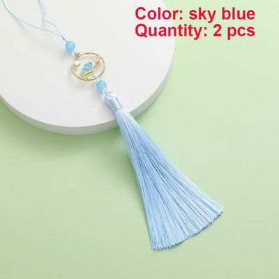 2 gab. Pušķi Roku darbs Mīksti zīdaini pušķi Krāsaini mākonis dzenā mēness pušķi rotaslietu izgatavošanai DIY amatniecības piederumi