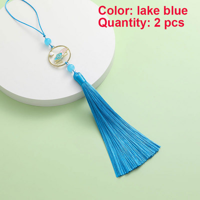 2 gab. Pušķi Roku darbs Mīksti zīdaini pušķi Krāsaini mākonis dzenā mēness pušķi rotaslietu izgatavošanai DIY amatniecības piederumi