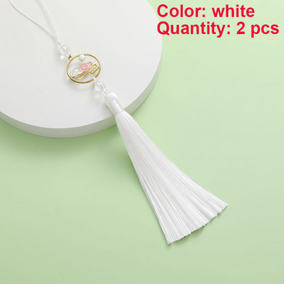 2 gab. Pušķi Roku darbs Mīksti zīdaini pušķi Krāsaini mākonis dzenā mēness pušķi rotaslietu izgatavošanai DIY amatniecības piederumi