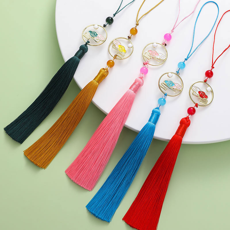 2 gab. Pušķi Roku darbs Mīksti zīdaini pušķi Krāsaini mākonis dzenā mēness pušķi rotaslietu izgatavošanai DIY amatniecības piederumi