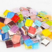 100 grami/komplekts DIY krāsains stikla mozaīkas akmeņi mozaīkas flīzes stikla oļi amatniecības materiālu puzle mozaīkas veidošanai, 10 * 10 mm