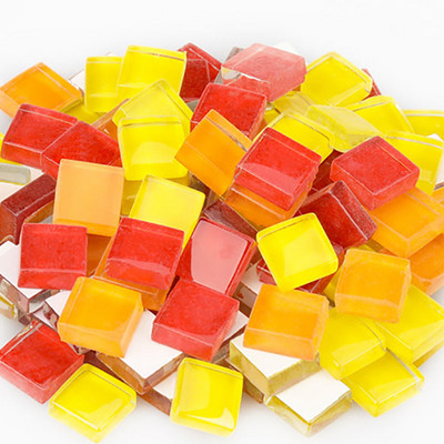 100 grami/komplekts DIY krāsains stikla mozaīkas akmeņi mozaīkas flīzes stikla oļi amatniecības materiālu puzle mozaīkas veidošanai, 10 * 10 mm