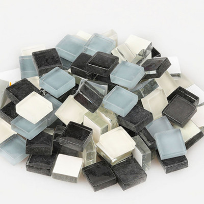 100 grami/komplekts DIY krāsains stikla mozaīkas akmeņi mozaīkas flīzes stikla oļi amatniecības materiālu puzle mozaīkas veidošanai, 10 * 10 mm