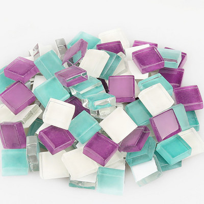 100 grami/komplekts DIY krāsains stikla mozaīkas akmeņi mozaīkas flīzes stikla oļi amatniecības materiālu puzle mozaīkas veidošanai, 10 * 10 mm