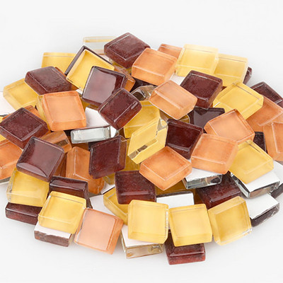 100 grami/komplekts DIY krāsains stikla mozaīkas akmeņi mozaīkas flīzes stikla oļi amatniecības materiālu puzle mozaīkas veidošanai, 10 * 10 mm