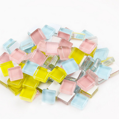 100 grami/komplekts DIY krāsains stikla mozaīkas akmeņi mozaīkas flīzes stikla oļi amatniecības materiālu puzle mozaīkas veidošanai, 10 * 10 mm