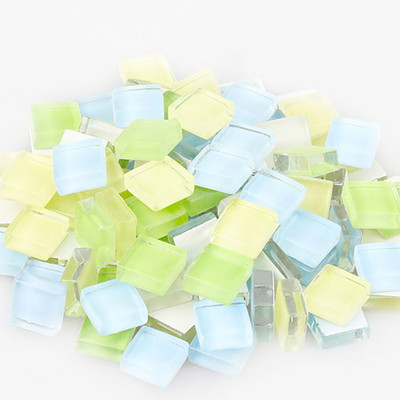 100 grami/komplekts DIY krāsains stikla mozaīkas akmeņi mozaīkas flīzes stikla oļi amatniecības materiālu puzle mozaīkas veidošanai, 10 * 10 mm