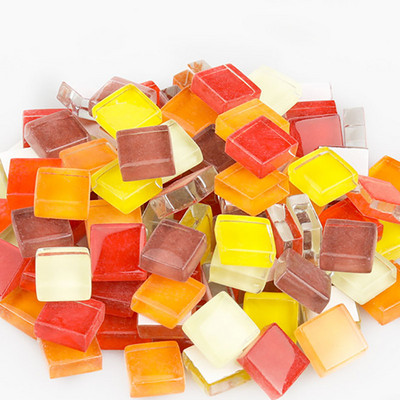 100 grami/komplekts DIY krāsains stikla mozaīkas akmeņi mozaīkas flīzes stikla oļi amatniecības materiālu puzle mozaīkas veidošanai, 10 * 10 mm