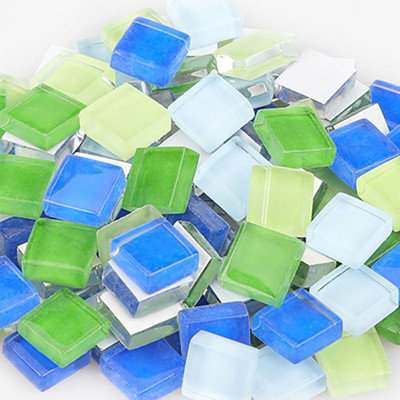 100 grami/komplekts DIY krāsains stikla mozaīkas akmeņi mozaīkas flīzes stikla oļi amatniecības materiālu puzle mozaīkas veidošanai, 10 * 10 mm