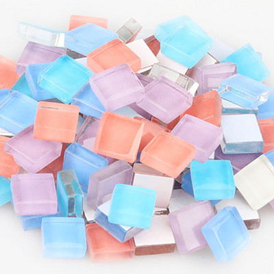 100 grami/komplekts DIY krāsains stikla mozaīkas akmeņi mozaīkas flīzes stikla oļi amatniecības materiālu puzle mozaīkas veidošanai, 10 * 10 mm