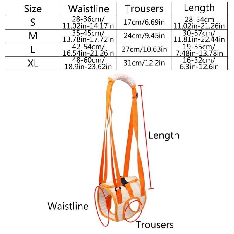 Reguliuojamas šuns pakėlimo diržas užpakalinėms kojoms augintinio atraminis diržas, padedantis stovėti silpnoms kojoms