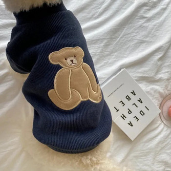 Сладко облекло за домашни кучета Пуловер с карикатура на мечка Коте Качулки за малки и средни кучета Топло памучно кученце Суитшърт с чихуахуа Пуловер