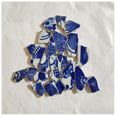 100g DIY nepravilne mozaik pločice Plavo-bijeli porculanski mozaik kamen slagalica za umjetnost izrade mozaika