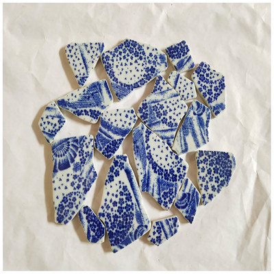 100g DIY nepravilne mozaik pločice Plavo-bijeli porculanski mozaik kamen slagalica za umjetnost izrade mozaika