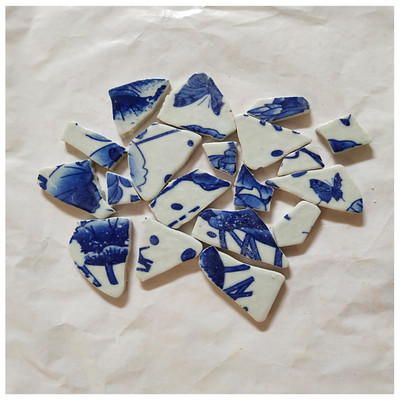 100g DIY nepravilne mozaik pločice Plavo-bijeli porculanski mozaik kamen slagalica za umjetnost izrade mozaika