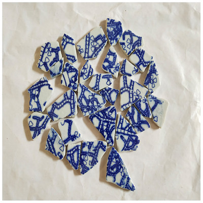 100g DIY nepravilne mozaik pločice Plavo-bijeli porculanski mozaik kamen slagalica za umjetnost izrade mozaika