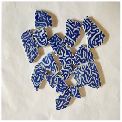 100g DIY nepravilne mozaik pločice Plavo-bijeli porculanski mozaik kamen slagalica za umjetnost izrade mozaika