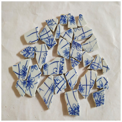 100g DIY nepravilne mozaik pločice Plavo-bijeli porculanski mozaik kamen slagalica za umjetnost izrade mozaika