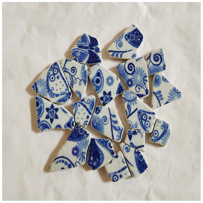 100g DIY nepravilne mozaik pločice Plavo-bijeli porculanski mozaik kamen slagalica za umjetnost izrade mozaika