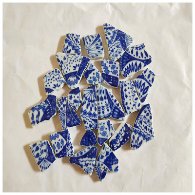 100g DIY nepravilne mozaik pločice Plavo-bijeli porculanski mozaik kamen slagalica za umjetnost izrade mozaika