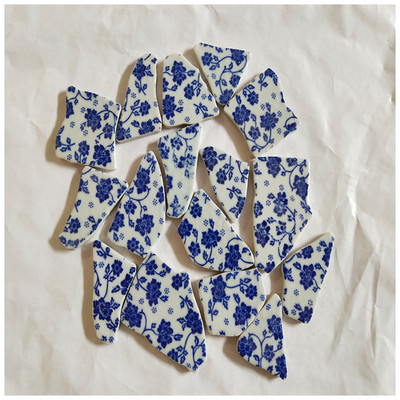 100g DIY nepravilne mozaik pločice Plavo-bijeli porculanski mozaik kamen slagalica za umjetnost izrade mozaika