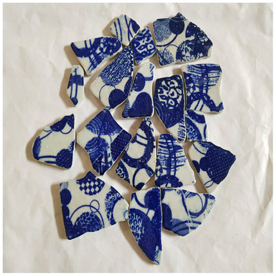 100g DIY nepravilne mozaik pločice Plavo-bijeli porculanski mozaik kamen slagalica za umjetnost izrade mozaika