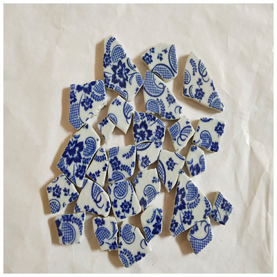 100g DIY nepravilne mozaik pločice Plavo-bijeli porculanski mozaik kamen slagalica za umjetnost izrade mozaika