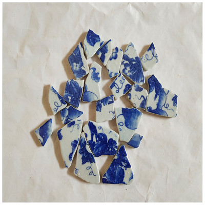 100g DIY nepravilne mozaik pločice Plavo-bijeli porculanski mozaik kamen slagalica za umjetnost izrade mozaika